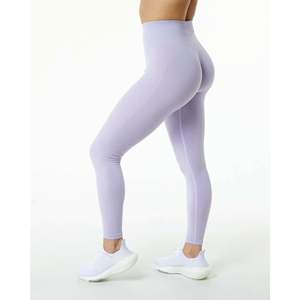 Mallas transpirables para mujer, tejido de punto sin costuras, 51% POLIAMIDA, 38% poliéster, 11% elastano, Tapered, cintura alta, color lila brumoso - Product Image 3