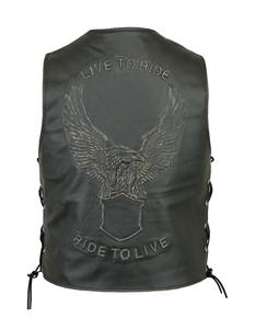 Gilet en cuir de haute qualité pour hommes avec boucle Conchos Produits en cuir haut de gamme - Product Image 2