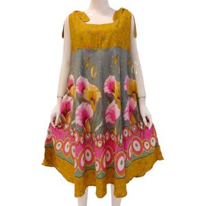 Robe d'été sans manches pour femme, respirante, à imprimé floral et modèle cape, 100% rayonne, douce et lisse - Product Image 2