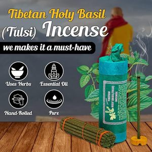 Ensemble d'encens en bâtonnets de basilic sacré tibétain fait à la main, écologique, en bois de santal, parfum naturel de Tulsi, pour garder l'atmosphère pure - Product Image 3