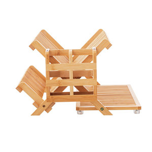 Estante para platos de bambú ajustable, producto de utensilios - Product Image 4