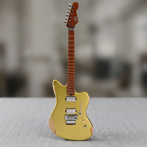Guitare électrique de haute qualité avec corps en aulne massif, manche en érable flammé torréfié, tremolo Floyd Rose, humbucker en acier VS200 - Product Image 1