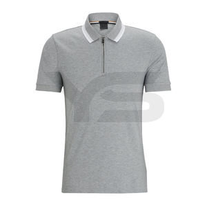 Vente en gros Petit polo avec fermeture éclair pour hommes Polo avec logo personnalisé Tissu spandex de qualité supérieure Polo de golf pour hommes - Product Image 1