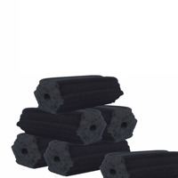 Charbon de bois Produit indonésien Briquette de charbon de bois noir Coquille de noix de coco Forme hexagonale Shisha Narguilé Hexa Arabe Acheteur Boîte Marque propre