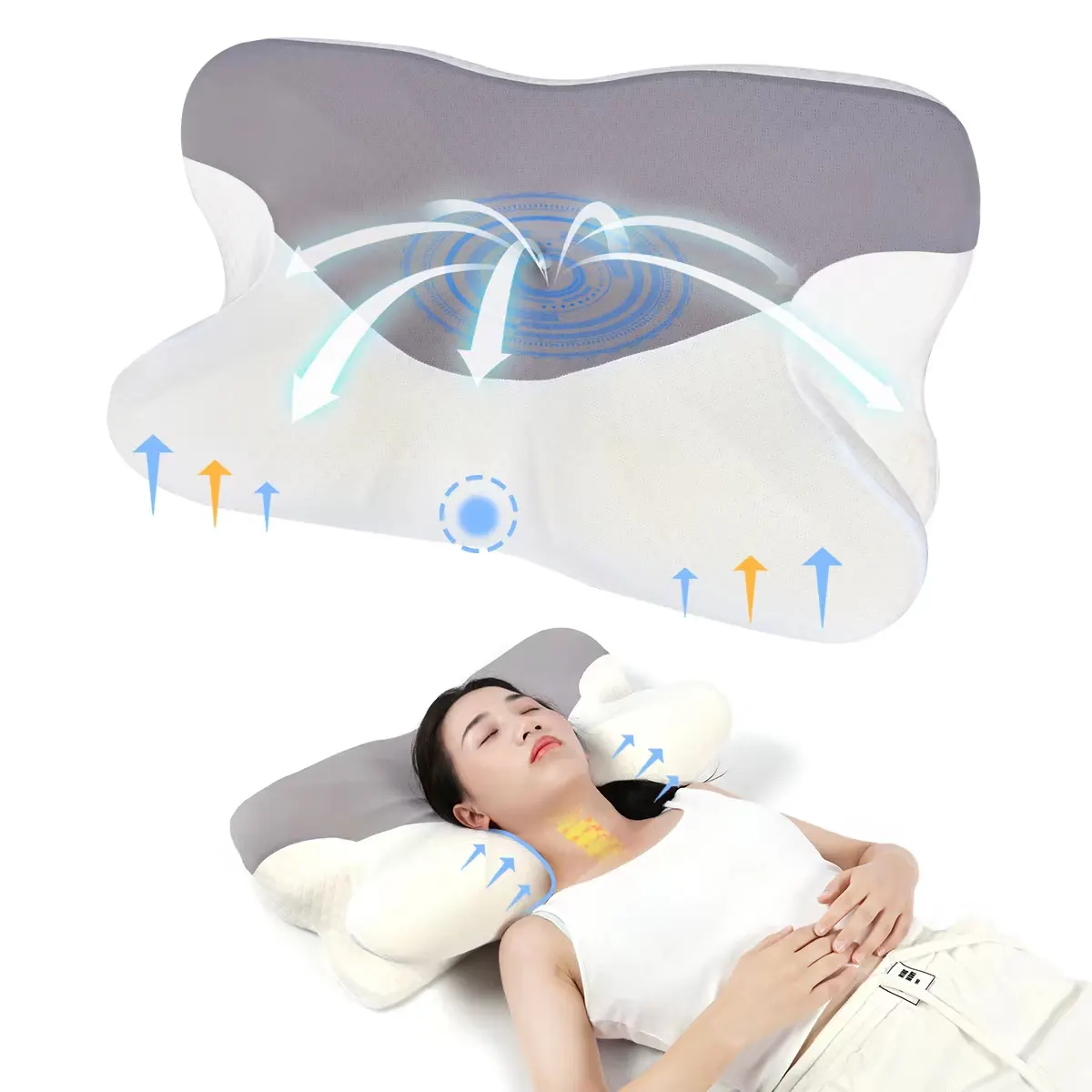 睡眠のためのカスタム整形外科輪郭メモリフォーム人間工学に基づいた頸部整形外科の首の痛みの枕