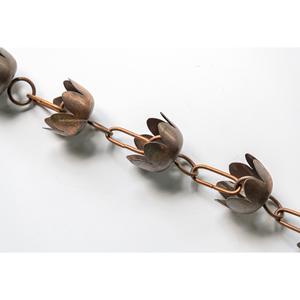 Chaîne de pluie en métal cuivre antique pour gouttières Descente tulipe fleur Design chaîne de pluie fournitures de jardin et ornements - Product Image 1