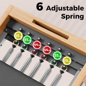 Reformer de Pilates Comercial con Torre, Máquina de Pilates de Madera con Tabla de Salto y 6 Resortes Ajustables - Product Image 5