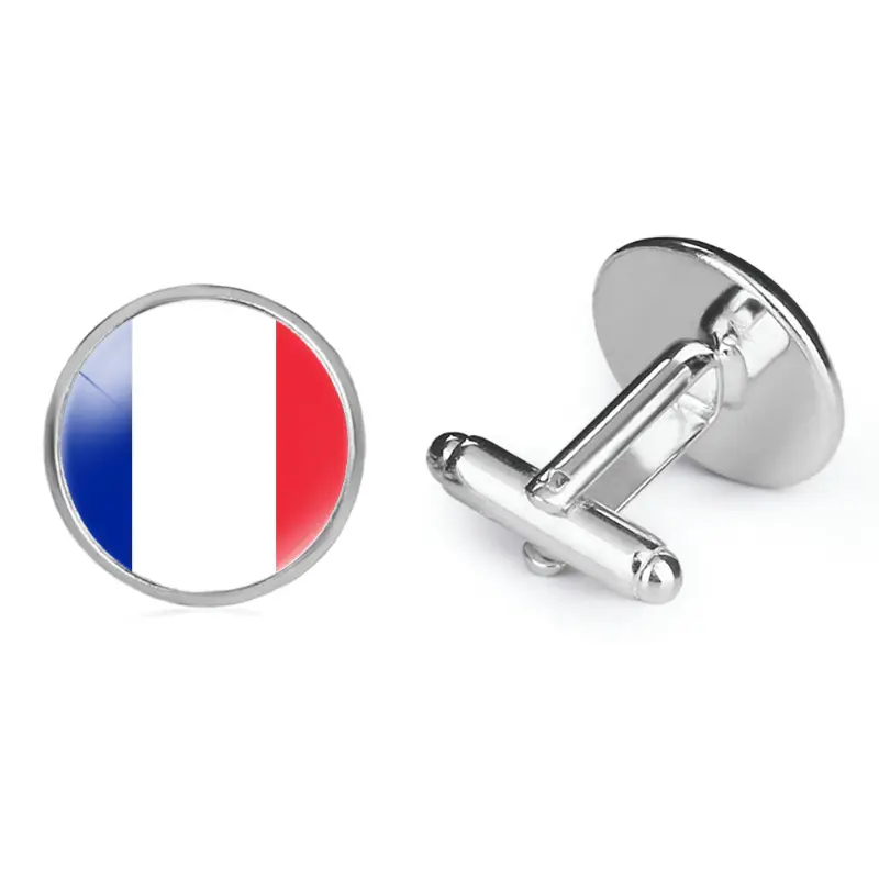أزرار أكمام فاخرة على الطراز الفرنسي بالجملة أزرار أكمام أعلام البلاد الأوروبية للرجال