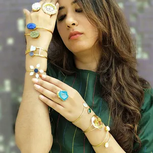 Latest Design Brass Material Druzy Bracelets & Bangles Wholesale Price Fashionable Druzy Jewelry Supplier From India