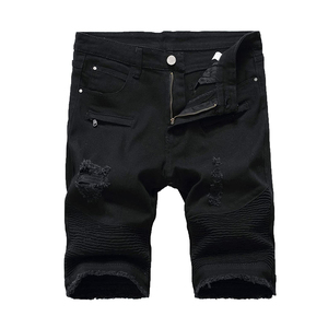 Pantalones cortos de mezclilla rasgados de moda para hombres OEM azul verano Streetwear Custom Fit algodón Jeans alta calidad cómodo - Product Image 1