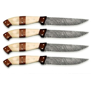 Ensemble de couteaux de cuisine en acier Damas de qualité supérieure, personnalisés, service OEM ODM, lame artisanale, manche en bois personnalisé - Product Image 5