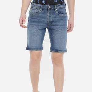 Wholesale Lightweight Cotton Men's <b>Jeans</b> Shorts Comfortable Casual <b>Elastic</b> Waist Online Sale - Product Image 1