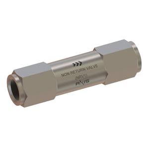Vanne anti-retour Axis NRV1 SS316 1/4 pouce NPT femelle en ligne unidirectionnelle pour systèmes de gaz industriels Max 413,6 bar - Product Image 1