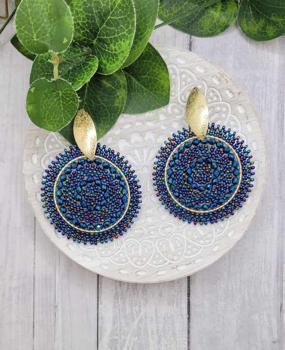 2024-YEAR Unique Love Theme Beaded Earrings for Valentine's Day - Embroidered Heart Design Hand Embroidery Beaded Earring