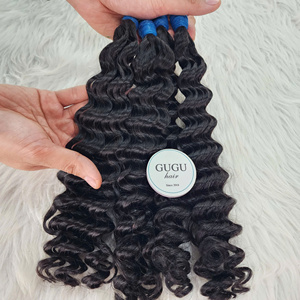 Orient Fashion Cheveux vietnamiens vierges non traités, Deep Wave, en vrac, pour tresses bohèmes, Super Double Drawn, Double Weft - Product Image 5