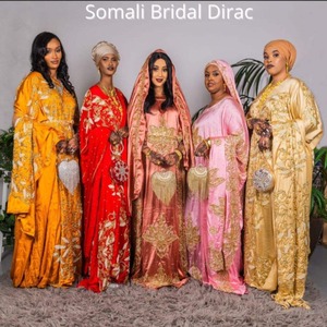 Qualité supérieure Somali Bridal Dirac Tissu Fait Main Perlé Travail Soie Robe Matériel pour Mariages et Fêtes - Product Image 4