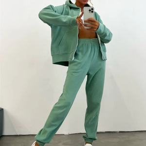 Traje de manga holgada de gran tamaño de longitud Regular 100 algodón Anti-Shrink Full Zip up Casual invierno sudaderas con capucha sudadera Unisex - Product Image 4