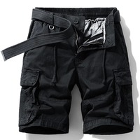 Short Cargo en Coton pour Homme, Classique, Décontracté, Multi-poches, Tactique, Taille Élastique