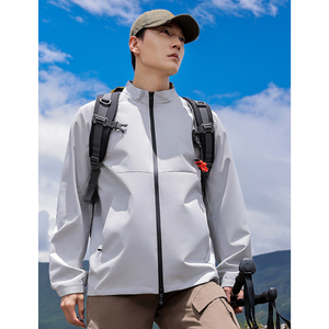 <b>Men's</b> Windproof Tactical Sportswear Waterproof Winter Hiking <b>Jacket</b> for Autumn Fitness Workout <b>Casual</b> Zip-up Design Woven Fabric - Product Image 5