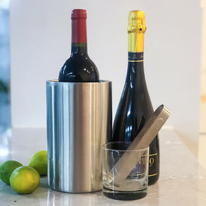 Venda quente Parede Dupla Aço Inoxidável Balde De Gelo Portátil Personalizado Metal Wine Cooler Chiller para Beer & Wine para Camping - Product Image 2