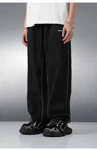 Pantalons de survêtement unisexes tendance à rayures réfléchissantes, style designer, coupe ample, style streetwear, pantalons baggy pour hommes, pantalon sur mesure - Product Image 4