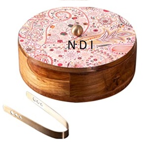 Produit très vendu Pot de rangement Roti en bois de forme ronde Pot de récipient alimentaire de finition personnalisé au design fait à la main - Product Image 5