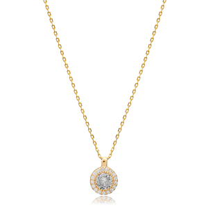 Clear Zircon Round Pendant Wholesale 925 <b>Silver</b> Necklace Pendant Handmade Wholesale 925 Sterling <b>Silver</b> Jewelry - Product Image 2