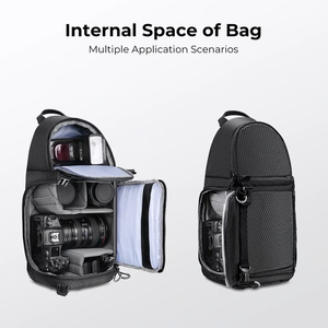 High Quality Unisex Black <b>Camera</b> Sling <b>Bag</b> Zipper Closure Fashionable Shoulder <b>Bag</b> with Polyester Lining From Vietnam Supplier - Product Image 2