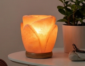 โคมไฟหินเกลือหิมาลัยสีชมพูทำมือ รูปทรงดอกไม้ แสงธรรมชาติสำหรับตกแต่งบ้าน ผ่อนคลาย ทำสมาธิ ให้ความรู้สึกเหมือนจริง - Product Image 3