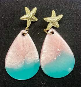 RESINA DE MADERA LLAMATIVA CALIDAD COLGANTES Hoja de oro Negro Blanco Resina Pendientes en forma de corazón Cuadrado Redondo Geométrico Gota de resina de madera - Product Image 5