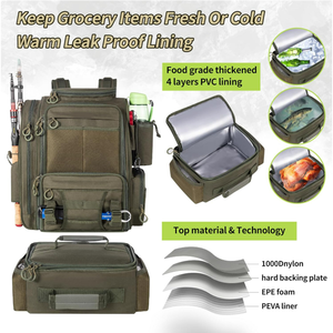 Рыболовный рюкзак с кулером для 3 снастей рыболовный мешок с держателями удочек для рыбалки - Product Image 3