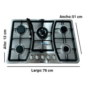 Fornello a Gas Shorbull in Acciaio Inox a 5 Fuochi, Design Durevole e Alte Prestazioni - Product Image 2