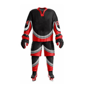 Service OEM personnalisé Ensemble d'uniformes de hockey sur glace 100% polyester 180g Poids du tissu Confortable Respirant Antibactérien Anti-UV - Product Image 3