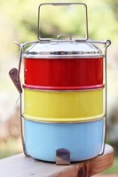 Récipient de rangement personnalisé imprimé coloré en acier inoxydable roi boîtes de rangement traditionnelles en métal et bacs boîte à lunch boîte Tiffin
