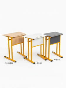 School <b>Desk</b> Melamine Particle Board Metal Frame Single Student Table Durable Classroom Furniture For Education Use Wholesale - Product Image 4