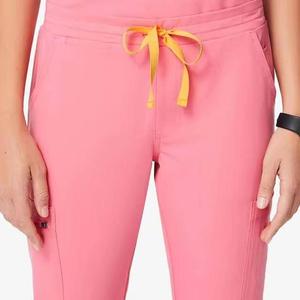 Combinaison médicale pour infirmières, dernier design, col montant, manches courtes, toile satinée, uniforme d'hôpital - Product Image 5