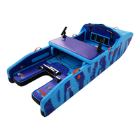 Catamaran de pêche gonflable en PVC de haute qualité, pliable, motorisé, avec rangement intégré