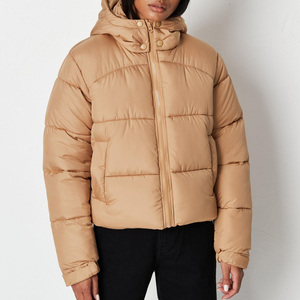 Veste d'hiver courte tendance pour femmes, chaude, coupe-vent, matelassée, veste d'extérieur, broderie, capuche, écologique, respirante - Product Image 5