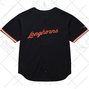 Vente en gros personnalisable léger bouton complet maillot de mode noir université Texas Longhorns conception d'horloge caractéristique respirante - Product Image 2