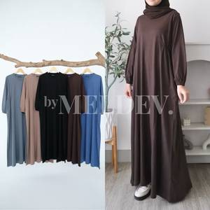 Bymeldev laluna ชุดเดรสเรียบง่ายผ้าฝ้ายลายหมากรุกชุดเดรส kerut busui bumil เป็นมิตร - Product Image 1