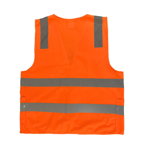Gilet de travail jaune orange haute visibilité pour hommes logo personnalisé uniformes de construction gilet de sécurité réfléchissant avec poches - Product Image 5