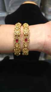 กำไลชุบทองคุณภาพดีสำหรับผู้หญิงกำไลแบบอินเดียดั้งเดิมสำหรับผู้หญิง - Product Image 2