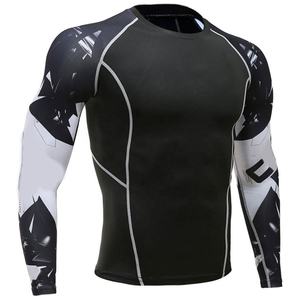 เสื้อ rashguard ของผู้ชายที่มีรูปร่างกำหนดเองระบายอากาศได้แขนยาวขนาดใหญ่พิเศษเสื้อแรชการ์ดพิมพ์โลโก้ตามสั่ง - Product Image 4