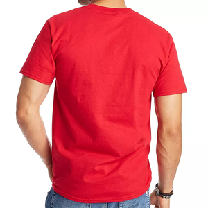 T-shirt surdimensionné à épaules tombantes pour hommes 100% coton Logo personnalisé Design O-Neck Yarn Dyed T-shirt vierge personnalisable - Product Image 3