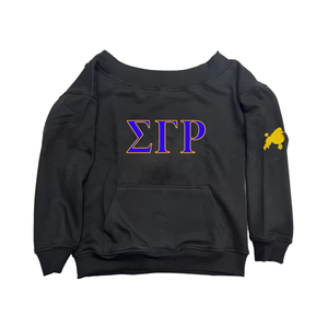 Sudaderas con Hombros Descubiertos de las Hermandades Universitarias con el Logotipo de HBCU DST FAMU ZPB Sigma Gamma Rho, de Algodón y Felpa, Estilo Coreano - Product Image 5