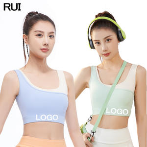 Sujetador deportivo ligero, suave, transpirable, ecológico, de secado rápido, para mujer, para Fitness, Jogging, Yoga con contraste de Color - Product Image 2