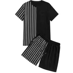 Conjunto de Camiseta y Pantalones Cortos Deportivos de Verano para Hombre, Estilo Casual, Fabricación OEM, 100% Algodón, Conjunto de Moda Masculina - Product Image 4