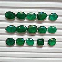 2025 attrayant lisse poli émeraude pierre précieuse mélange lâche pierre émeraude de couleur verte naturelle ovale coupe mélange forme taille
