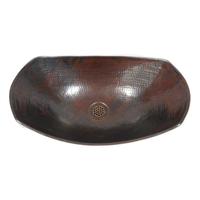 Forme ovale pédicure bol Spa Saloon fournitures cuivre évier Portable comptoir affichage Antique navire cuivre lavabo fabriqué en inde