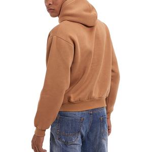 High Quality 100%Cotton 500 Gsm Hoodies Heavy Weight No <b>String</b> Men's Hoodies Cropped <b>Top</b> Custom 3d Puff Printing Hoodies - Product Image 3